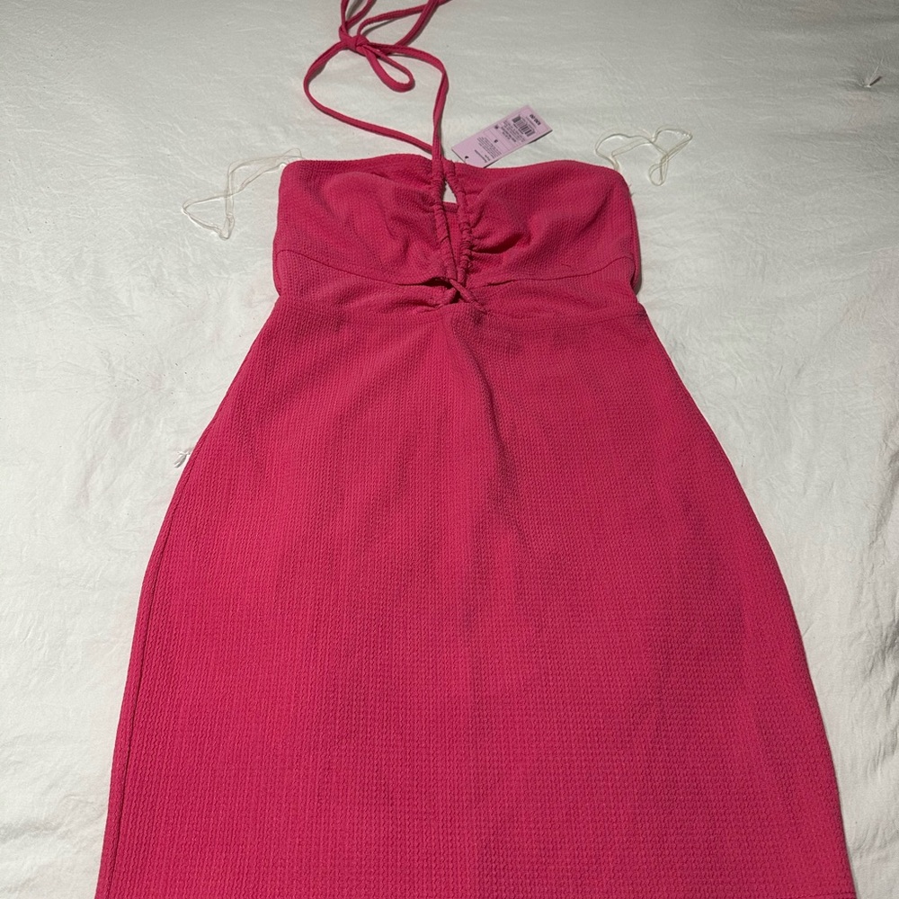wild fable Strapless Halter Dress in Hot Pink